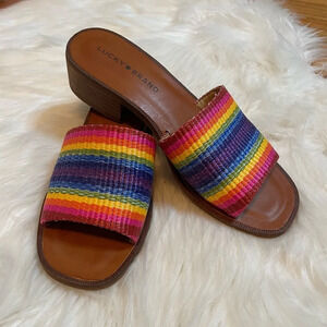 Lucky Brand Frijana Rainbow Sandals Size 8 Woven